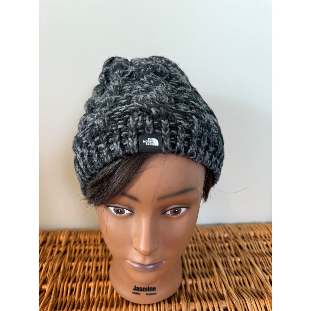The North Face Unisex Grey Cable Knit Fleece Lined Beanie Hat NF00A9NB One Size